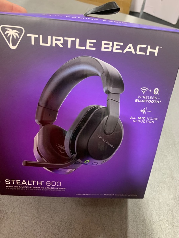 Photo 1 of Turtle Beach Stealth 600 Wireless Multiplatform Amplified Gaming Headset for PC, PS5, PS4, & Mobile – Bluetooth, 80-Hr Battery, Noise-Cancelling Flip-to-Mute Mic, Waves 3D Audio –Black