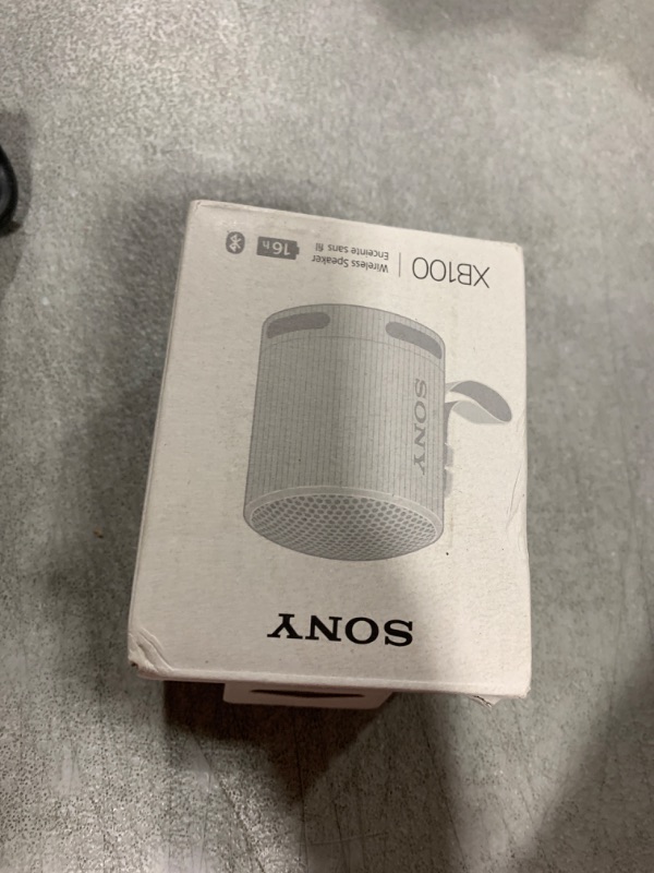 Photo 1 of Sony SRS-XB100 Wireless Bluetooth Portable Lightweight Super-Compact Travel Speaker, Durable IP67 Waterproof & Dustproof Shower Speaker, 16 Hr Battery, Versatile Strap, Hands-free Calling, Light Gray