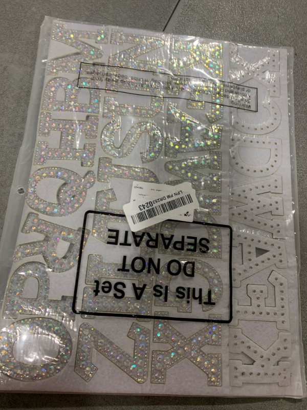 Photo 1 of  Rhinestone Iron-on Letter Large Glitter Bling Alphabet Sticker