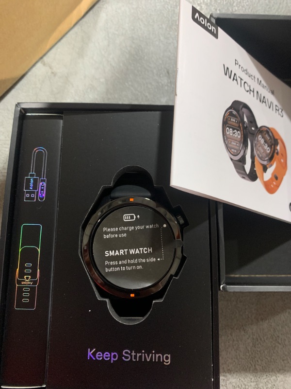 Photo 1 of AOLON GPS Smart Watch, AMOLED Screen 30M Waterproof with Compass, Bluetooth 5.3 Smart Watches for Men Women, 60+ Sports Fitness Tracker with Heart Rate Blood Oxygen Sleep Monitor for Android iPhone
