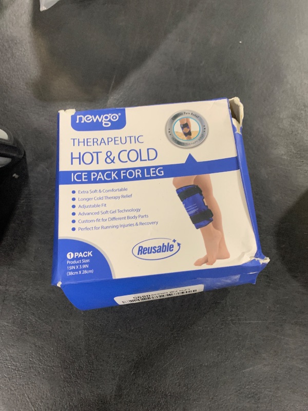 Photo 1 of NEWGO Shin Splint Ice Pack for Injuries, Calf Ice Pack Wrap for Shin Splint, Calf Strain, Post-Run, Tight Muscles, Leg Ice Wrap Gel Cold Pack for for Running Injuries - with Soft Plush Backing