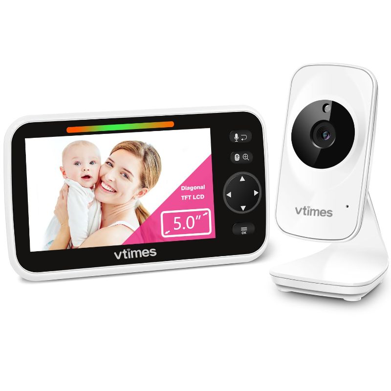 Photo 1 of Baby Monitor Video Baby Monitor with Camera and Audio No WiFi 5" LCD Screen, Two-Way Audio, Night Vision,1000ft Range, 2X Zoom Temperature Display, Lullaby Elderly Pet