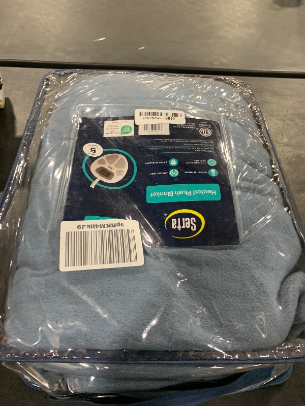 Photo 1 of Serta Heated Blanket, Eletric King Size Blanket, Soft, Ribbed, Plush Heating Blanket King for Office, Couch, 1-12 hr Auto Shut Off Timer, 10 Lv Heating, ETL Certified, King 100"x90" Sky Blue