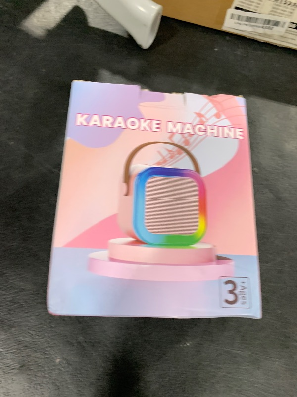 Photo 1 of Karaoke Machine for Kids Adults, Portable Bluetooth Mini Karaoke Microphone Singing Speaker with 2 Wireless Mic and Light,Toys for All Smartphones,Birthday, Family,Home Party (Black)