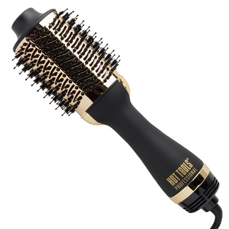 Photo 1 of HOT TOOLS 24K Gold One-Step Hair Dryer and Volumizer | Style and Dry Quickly with Less Frizz, Professional Blowout with Ease for Shiner, Healthier-Looking Hair
