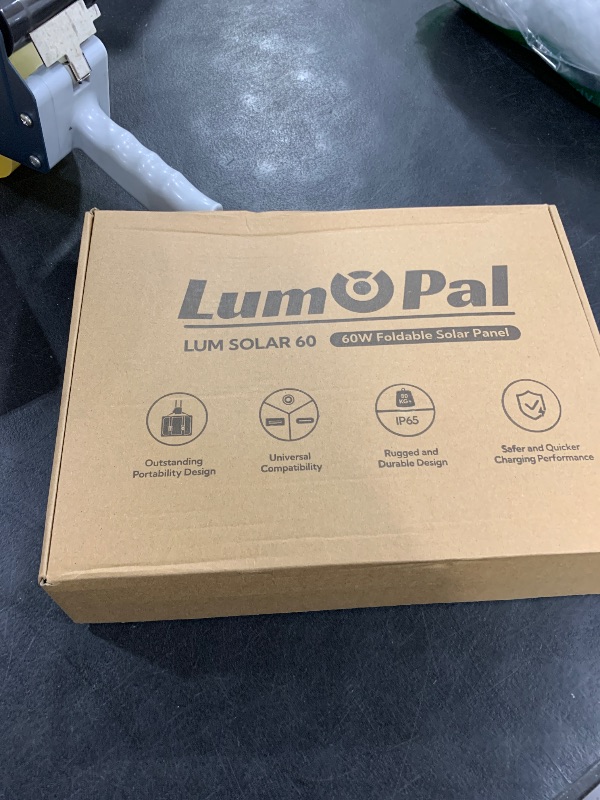 Photo 1 of Portable Solar Panel, LUMOPAL 60W Foldable Solar Panels Folding Solar Charger with PD60W USB C QC3.0 USB A Output Waterproof for Camping Backpacking Compatible with Phone Laptop Portable Power Station