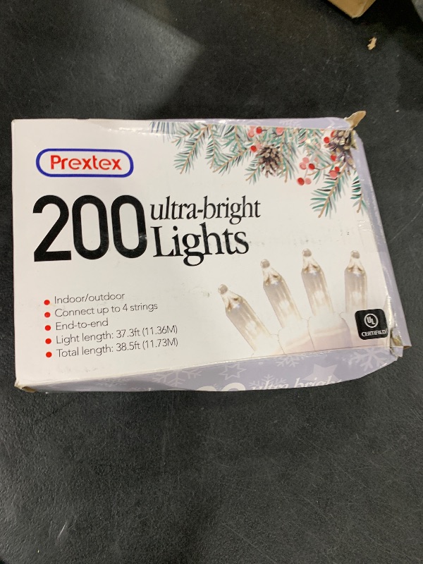 Photo 1 of PREXTEX 200 Count Clear Christmas Lights - 40 ft Warm White Easter Lights String Bulbs with White Wire for Indoor and Outdoor Holiday Decor, Trees and More