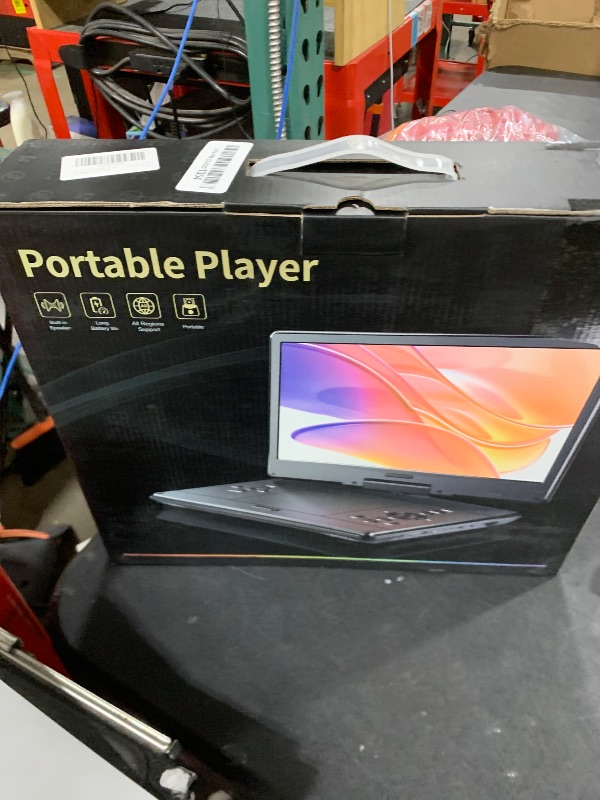 Photo 1 of Arafuna 15.92" Thin Portable DVD Player with 14.5" Large Swivel Screen 5-Hour Rechargeable Battery, Lightweight Portable DVD Player for Car,Support USB/SD Card/Sync TV, Regions Free, Last Memory