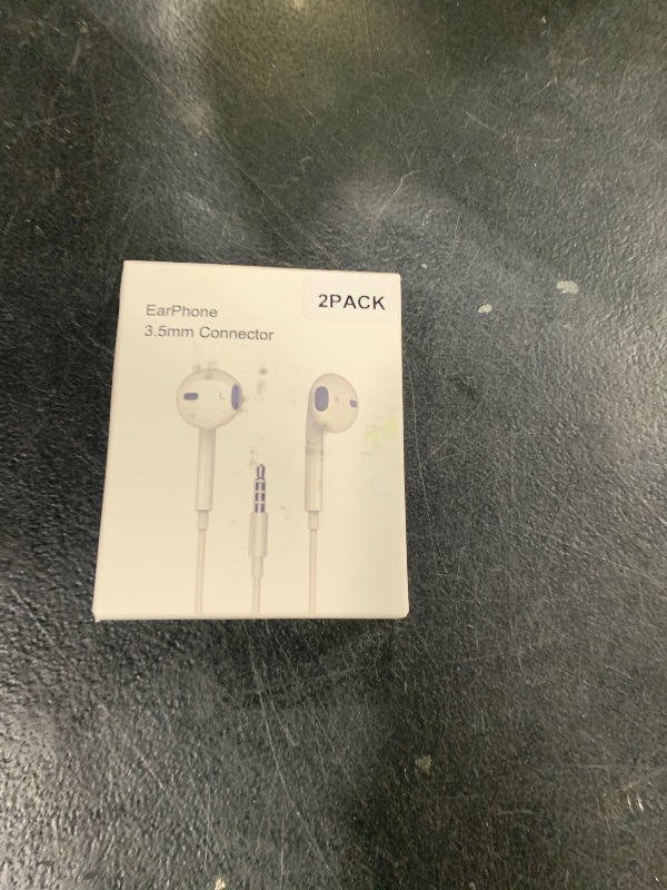 Photo 1 of 2 Pack for Apple Earbuds Wired [Clear Call], [MFi Certified] 3.5mm Headphones with Microphone Volume Control HiFi Stereo for iPhone/iPad/Kindle/Weather Radio