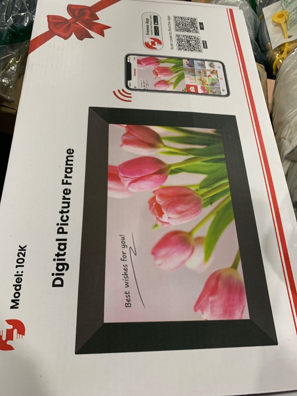 Photo 1 of Frameo 10.1 Inch WiFi Digital Picture Frame, Smart Cloud Electronic Photo Frame with HD IPS Touch Screen Slideshow 32GB Memory Auto-Rotate Wall Mount, Share Photos/Videos from Phone by Frameo App