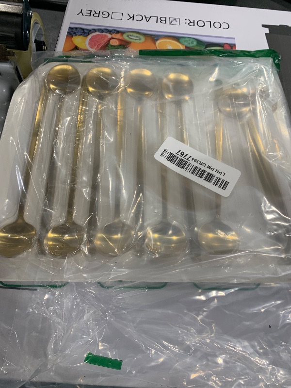 Photo 1 of 12 Pcs Coffee Spoons Set, 6.7" Gold Tea Spoons Long Handle, Gold Small Teaspoons, Stainless Steel Espresso Spoon, Long Spoon for Stirring, Coffee Bar Accessories