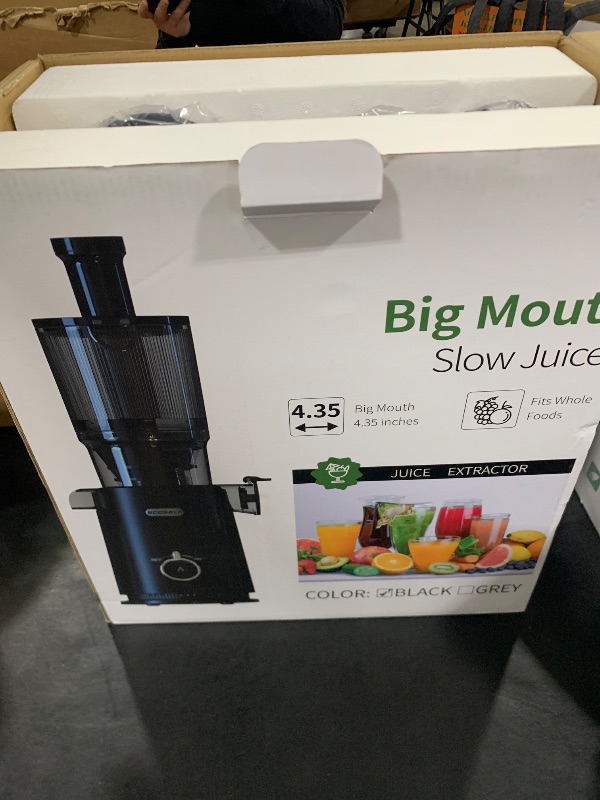 Photo 1 of Juicer Machines, ECOSELF Cold Press Juicer with 4.35" Large Feed Chute Fit Whole Fruits & Vegetables, Juicer Machine Self Feeding Effortless for Batch Juicing, High Juice Yield, Easy to Clean