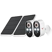 Photo 1 of 1080p Solar Security Camera Wireless, Smart AI Human Detection, 2-Way Audio, Color Night Vision, Cloud Storage, 2.4G WiFi, Indoor/Outdoor Surveillance Bullet Cam (2 Pack)
