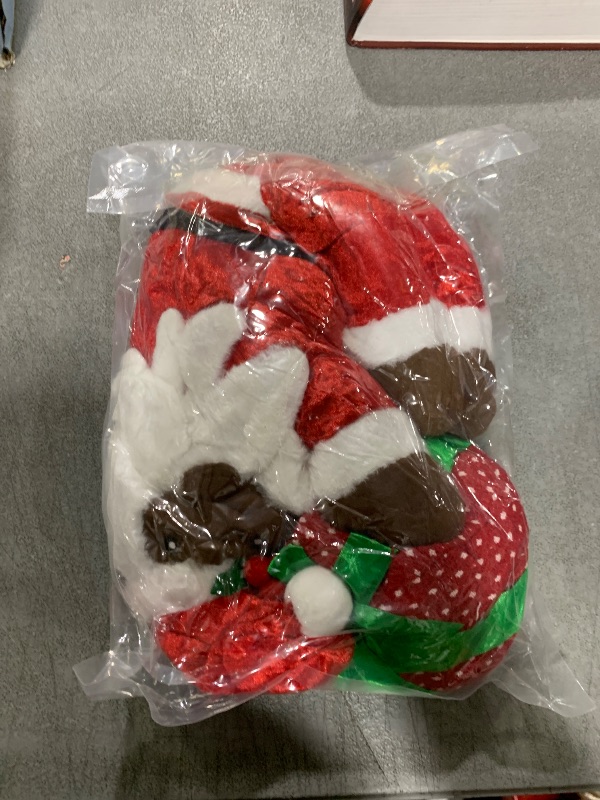 Photo 1 of Santa Tree Topper Black for Christmas Tree African American Xmas Tree Topper Black Plush Stuffed Christmas Tree Topper for Christmas Party Home Decorations