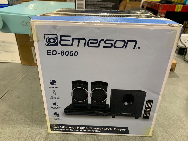 Photo 1 of Emerson ED-8050 2.1 Channel Home Theater DVD Player and Surround Sound System with Subwoofer, HDMI Output, USB Playback, and Dual Speakers – Ideal for Immersive Movie and Music Experience