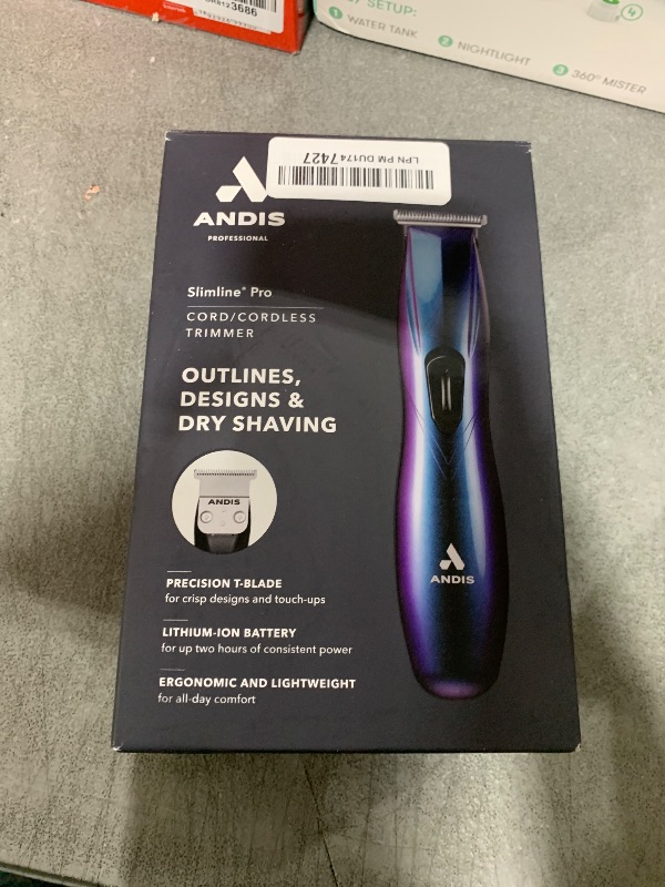 Photo 1 of Andis 560974 Limited Edition Slimline Pro Cord/Cordless Beard Trimmer, Lithium Ion T-Blade Trimmer, Close Cutting T-Blade Zero Gapped, Galaxy