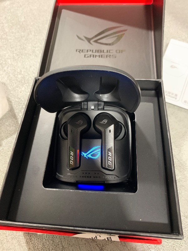Photo 1 of ASUS ROG Cetra True Wireless Gaming Headphones (2.4 GHz & Bluetooth 5.3, ROG SpeedNova, 24-bit 96 kHz Audio, Dirac Opteo, Bone-Conduction AI Microphones, Adaptive ANC, 46-Hour Battery Life)- Black