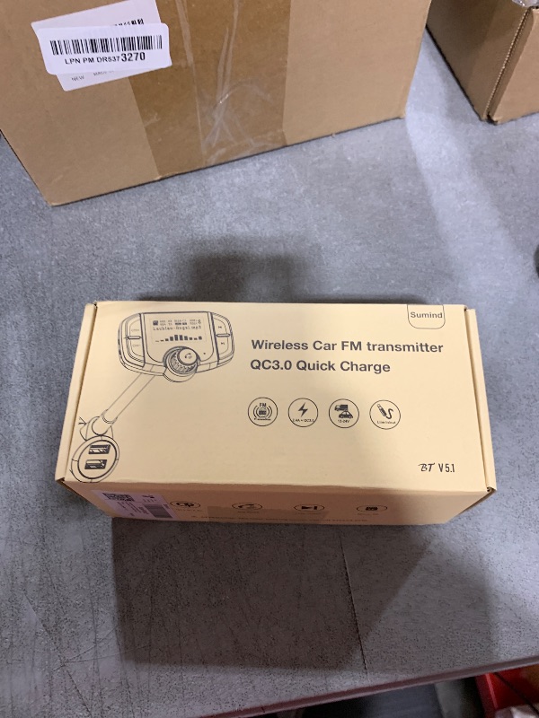 Photo 1 of (Upgraded Version) Bluetooth FM Transmitter, Sumind Wireless Radio Adapter Hands-Free Car Kit with 1.7 Inch Display, QC3.0 and Smart 2.4A Dual USB Ports, AUX Input/Output, TF Card Mp3 Player
