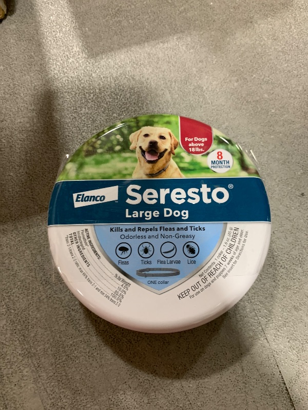 Photo 1 of Seresto Large Dog Vet-Recommended Flea & Tick Treatment & Prevention Collar for Dogs Over 18 lbs. | 8 Months Protection