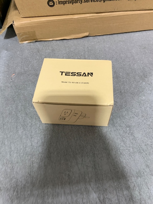 Photo 1 of TESSAN 2 Pack Type E F Plug Adapter USB C, Germany France Power Adaptor with 3 USB Charger Ports, 4 Outlets Plug for US Travel to Europe EU Spain Iceland Korea Greece Russia German French