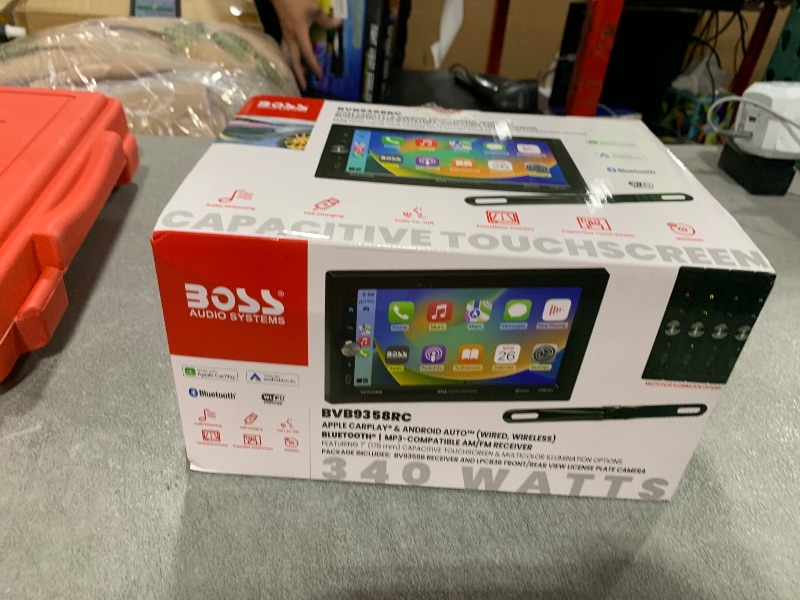Photo 1 of BOSS Audio Systems BVB9358RC Car Stereo - Double Din, 6.2 Inch Touchscreen, Bluetooth, CD DVD Player, AM/FM Radio Receiver, Backup Camera, Wireless Remote Control, Aux In, USB, SD