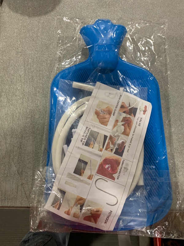 Photo 1 of 2 L Enema Bag Home Enema Kit with 3 Enema Tips,60 inch Long Silicone Hose, Controlable Water Flow Valve, Hot-Water Bottle for Colon Cleansing Enemas for Women/Men?Blue?