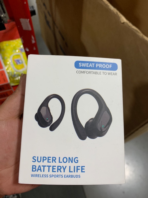 Photo 1 of Bcaikair Wireless Earbuds, Sports Bluetooth Headphones, Ear Buds with 80hr Playtime, Noise Canceling, LED Power Display, IPX7 Waterproof Earphones for Workout/Running Black