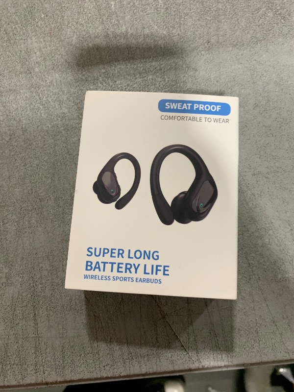 Photo 1 of Bcaikair Wireless Earbuds, Sports Bluetooth Headphones, Ear Buds with 80hr Playtime, Noise Canceling, LED Power Display, IPX7 Waterproof Earphones for Workout/Running Black