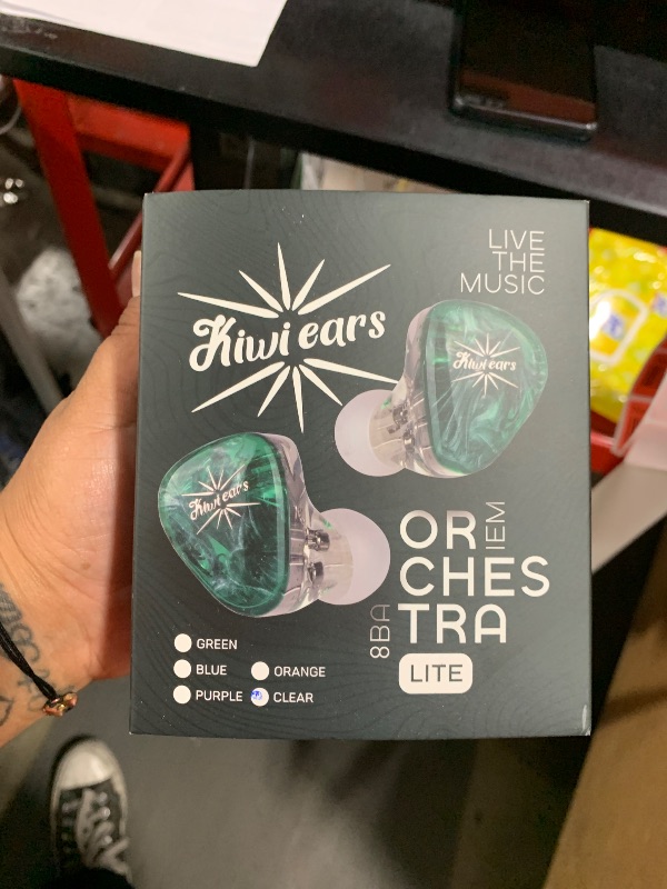 Photo 1 of Linsoul Kiwi Ears Orchestra Lite Performance Custom 8BA in-Ear Monitor IEM with Detachable 4-core 7N Oxygen-Free Copper OFC Cable, Handcrafts Faceplate for Audiophile Studio Musician (Clear)