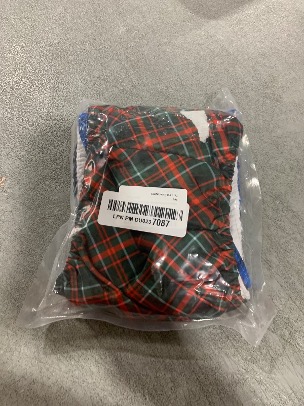 Photo 1 of wegreeco Washable Male Dog Belly Band (Stylish Pattern) - Dog Diapers Male - Washable Male Dog Belly Wrap, Dog Diapers Male (Blue, Green, Red Plaid, S)