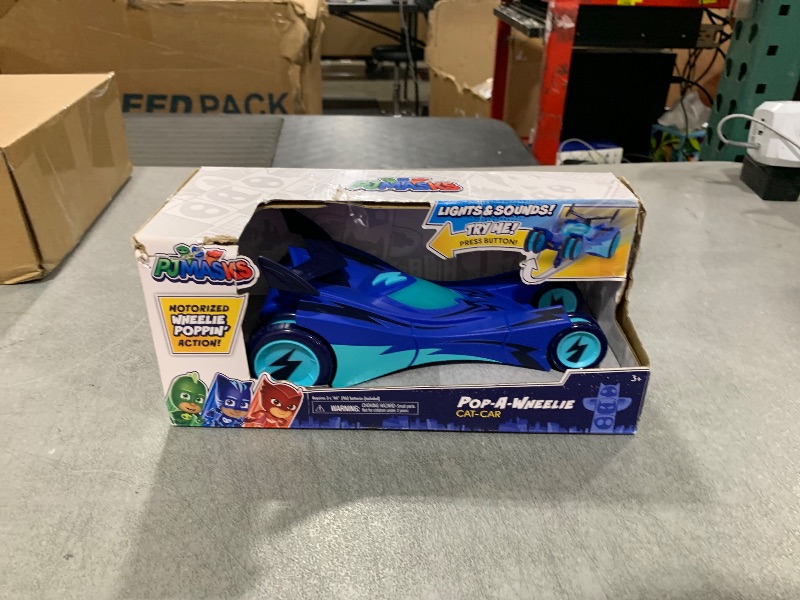 Photo 1 of PJ Masks Pop-A-Wheelie Cat-Car, Vehicle with Lights and Sounds, Kids Toys for Ages 3 Up by Just Play