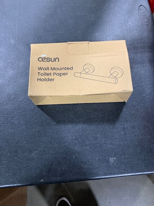 Photo 1 of Cesun Black Toilet Paper Holder, Wall Mount Paper Towel Holder, Modern Pivoting Toilet Roll Holder for Bathroom, RV, Stainless Steel, Matte Black