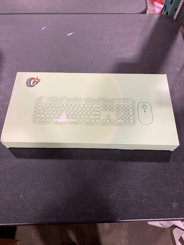 Photo 1 of FD Wireless Keyboard and Mouse Combo - 2.4G Full-Sized Cute Colorful Mouse and Keyboard with 104 Round Keys Retro Typewriter Keyboard for Laptop/Windows/PC - Black Gradient