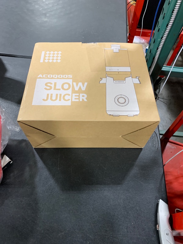 Photo 1 of ACOQOOS Juicer Machines, Cold Press Juicer Whole Fruit and Vegetable with 5.3" Wider and Larger Feeding Chute (Capacity 1.8L), Easy to Clean Juicers with 2 Cups, Masticating Juicer Black