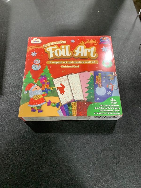 Photo 1 of ZMLM Christmas Crafts Games for Kids - Foil Arts Fun Christmas Cards - No Mess Foil Art Creative Activity Kits - Christmas Toys Gifts for 4 5 6 7 8 9 10 Girls Boys - with Envelopes and Stickers