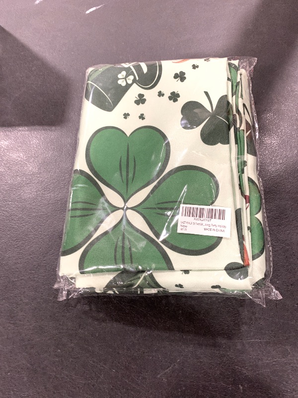 Photo 1 of SASTYBALE St Patrick’s Day Tablecloth Rectangle 60 x 120 Inch, Green Irish Lucky Clover Shamrock Table Cloth, Waterproof Machine Washable Table Cover for Spring, Dining, Party, Holiday