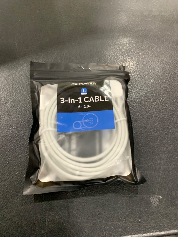Photo 1 of Ox Power [6 Feet] USB C Multi Charging Cable Ultra-Fast 89.5W 3 in 1 Charger & Data Cable. MFi Certified USB Cables Compatible with Watch, iPhone, and USB C Charging Cords (1.8 Meter Cable Only)