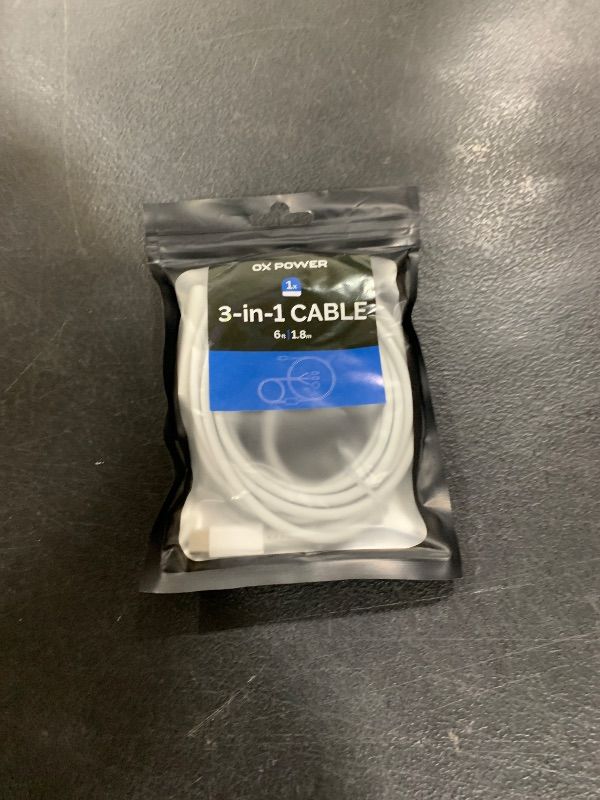 Photo 1 of Ox Power [6 Feet] USB C Multi Charging Cable Ultra-Fast 89.5W 3 in 1 Charger & Data Cable. MFi Certified USB Cables Compatible with Watch, iPhone, and USB C Charging Cords (1.8 Meter Cable Only)