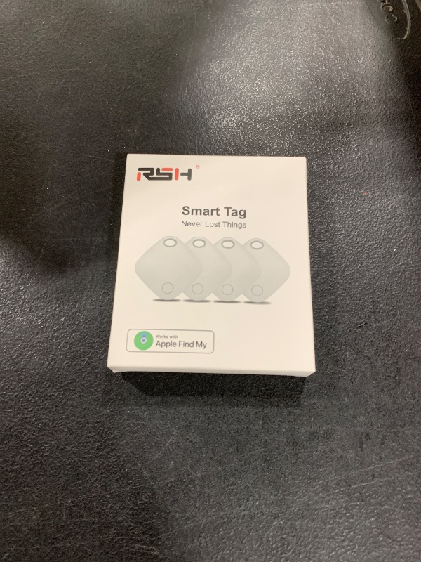 Photo 1 of Air Tags 4 Pack Bluetooth Luggage Tracker Tags Works with Apple Find My, Key Finder and Item Locator for Luggage, Backpack, Suitcases, Replaceable Battery(iOS Only, Not for Android)
