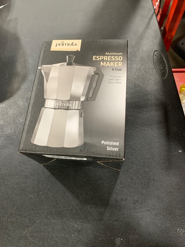 Photo 1 of Primula Classic Stovetop Espresso and Coffee Maker, Moka Pot for Italian and Cuban Café Brewing, Greca Coffee Maker, Cafeteras, 6 Espresso Cups, Silver