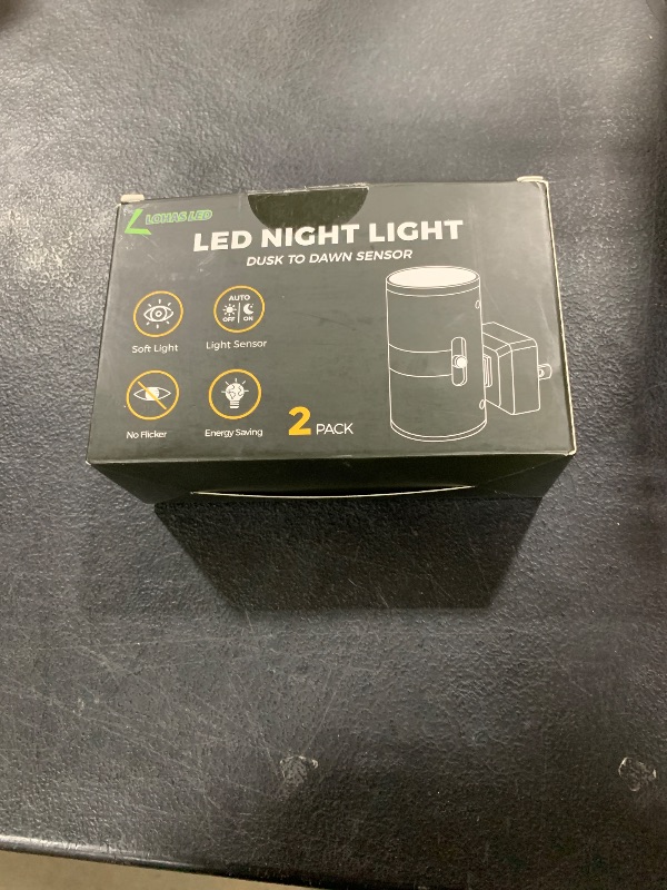 Photo 1 of L LOHAS LED Night Light Plug in, Modern Night Lights Plug into Wall, Dusk to Dawn Sensor, Soft White 3000K, 0-100LM Adjustable Brightness, Dimmable Night Lights for Hallway Bedroom Stairway, 2 Pack