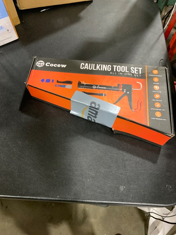 Photo 1 of Cocew Caulk  Kit, Smooth Silicone Caulking Gun and Caulk Remover Tool, Sealant Finishing Tool Grout Scraper for Kitchen Bathroom Window Sink Joint, All in One with Gift Box