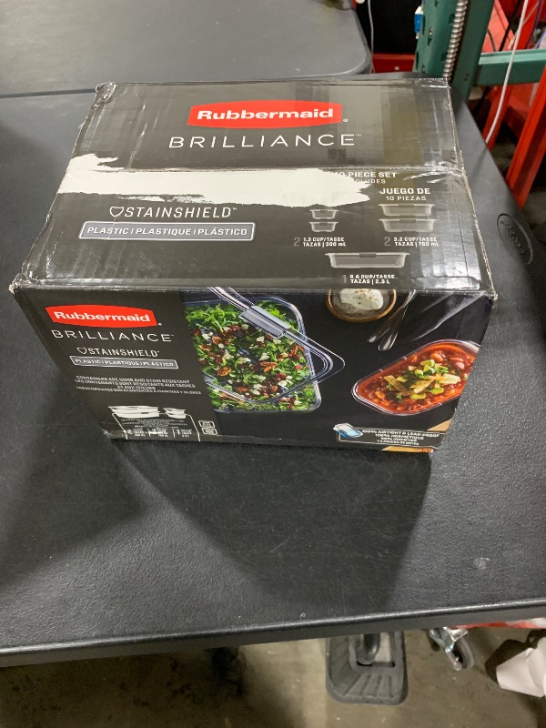 Photo 1 of Rubbermaid Brilliance Food Storage Containers, Set of 5 (10 Pieces Total), Clear