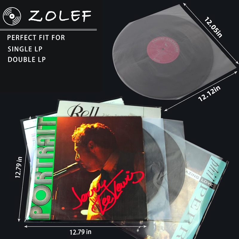 Photo 1 of 100-Pack Vinyl Sleeves Inner -12" Vinyl Record Protective Sleeves - Protect Your LP Albums from Scratches, Dirt & Dust - No-Acid Exterior Disc Cover (Inner Sleeves-Round Bottom)