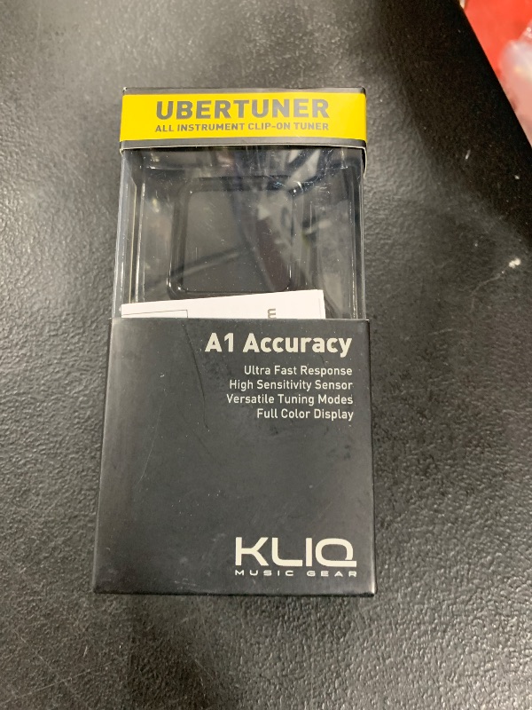 Photo 1 of KLIQ UberTuner - Professional Clip-On Tuner for All Instruments (multi-key modes) - with Guitar, Ukulele, Violin, Bass & Chromatic Tuning Modes (also for Mandolin and Banjo), Black