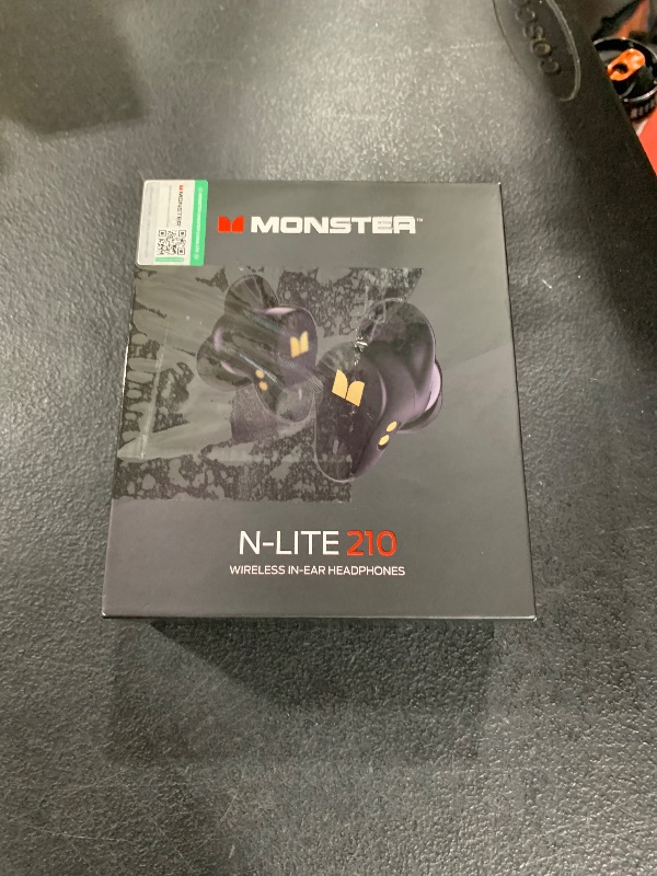 Photo 1 of Monster N-Lite 210 Wireless Earbuds, Bluetooth 5.4 in-Ear Stereo Headphones, Built-in Mic for Crystal Clear Call, 32H Playtime, Type-C Charging, Waterproof in-Ear Ear Buds Earphones for Sports, Black