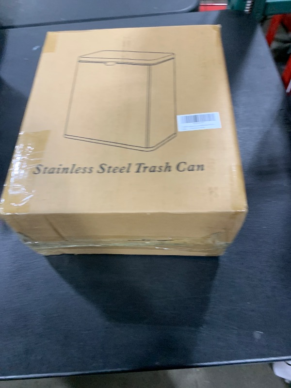 Photo 1 of LINSSEN Stainless Steel Hanging Trash Can with Lid and Inner Bucket, 2 Gallon Kitchen Compost Bin for Counter Top, Under Sink or Wall Mount, Small Garbage Can for Cupboard/Bathroom/Bedroom/RV, Black