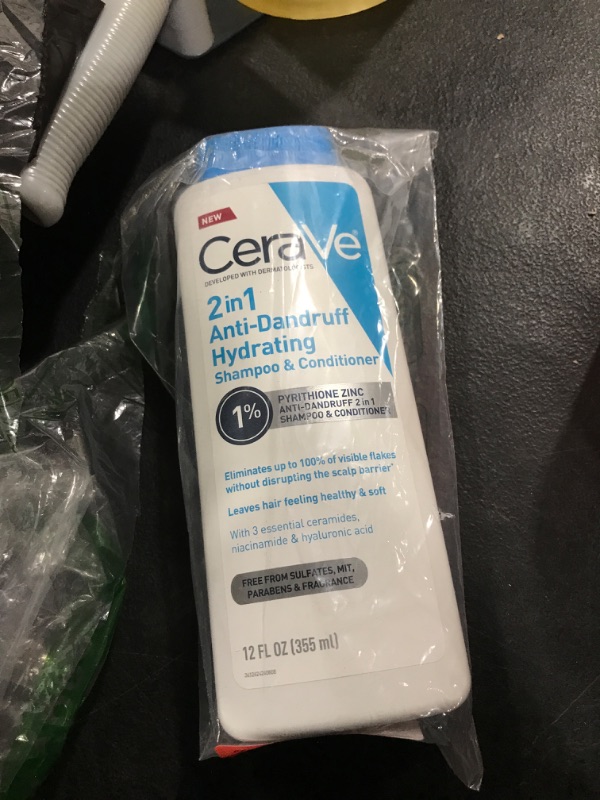 Photo 1 of CeraVe 2 In 1 Hydrating Anti Dandruff Shampoo And Conditioner, 1% Pyrithione Zinc Dandruff Treatment, Color Safe & Sulfate Free Shampoo And Conditioner, Helps Eliminate Dandruff & Relieve Itchy Scalp