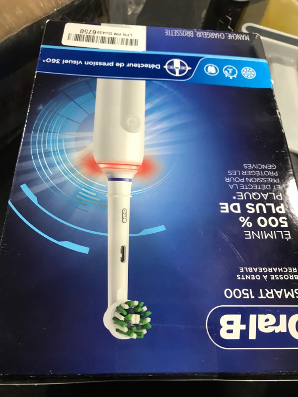 Photo 1 of Oral-B Smart 1500 Electric Power Rechargeable Battery Toothbrush, White