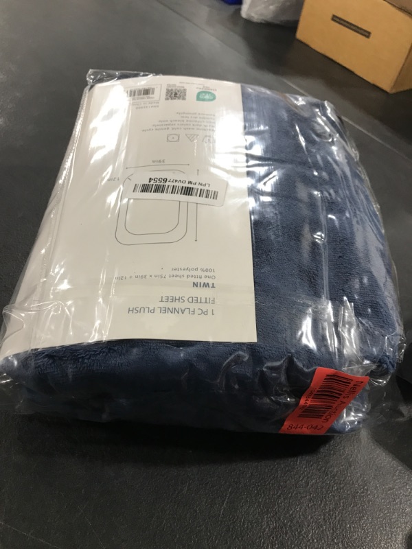 Photo 1 of Cathay Home Twin Flannel-Plush Fitted Sheet - Ultra Soft & Thick Plush, No-Pilling - All Season Cozy Warmth - 12" Deep Pocket Fitted Sheet Only (Twin, Navy)